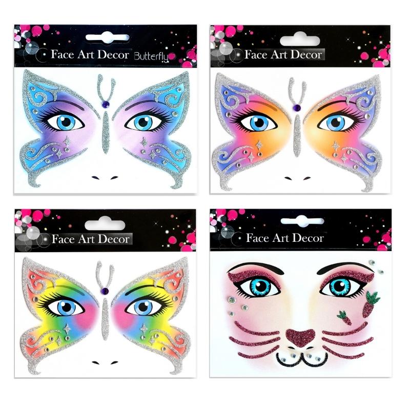 Blingbling Temporary Makeup Stickers Crystal Glittered Stickers Festival Holiday Costumes Blingbling Face Jewels Animal
