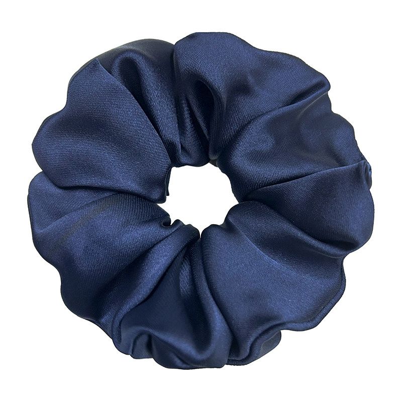 European and American New Style Simple Navy Blue High-End Women's Scrunchie Large Hair Accessory Head Flower Elegant Versatile Trendy