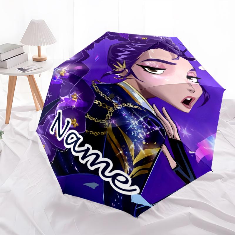 Personalized Name K-KPop Demon Hunters Print Umbrella - Automatic Open/Close, Eight-Rib Durable Frame, Automatic Folding Umbrella