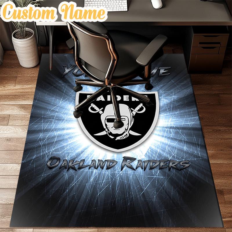Custom Name Las Vegas Raiders Design Rug Office Rug Chair Mat Non Slip Carpet Rugs for Bedrooms Dining Room Living Room Home Decor gifts