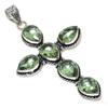 Green Amethyst Gemstone Handmade 925 Sterling Silver Jewelry Pendant 3.39" j3L33