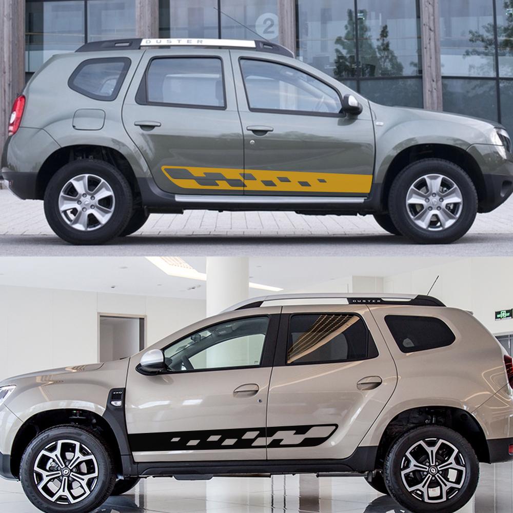 Боковые наклейки на двери автомобиля для Renault Dacia Duster, DIY, Автомобильная виниловая пленка, Спортивная графика, Стайлинг, Декали, Аксессуары для тюнинга автомобилей