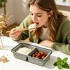 Silicone Food Prep & Storage Container — Food-Grade, Airtight, And Sectioned . Portable, And Drop- — For Kitchen Meal Prep,