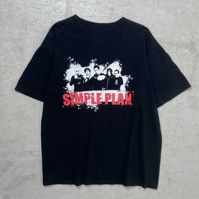 Футболка с принтом группы SIMPLE PLAN Vans Y2K Винтажная Черная Панк Музыка BO318 Унисекс Футболка