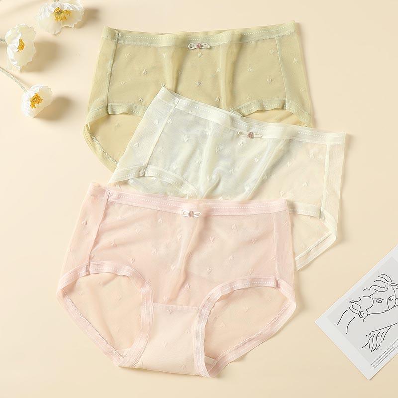 Fentenggan [including silk crotch mesh breathable] 3-pack fun lace thin sexy triangle women's underwear