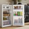 Under Counter Fridge, 85L Small Retro Refrigerator with Chiller Box, Adjustable Thermostat, Glass Shelves, White