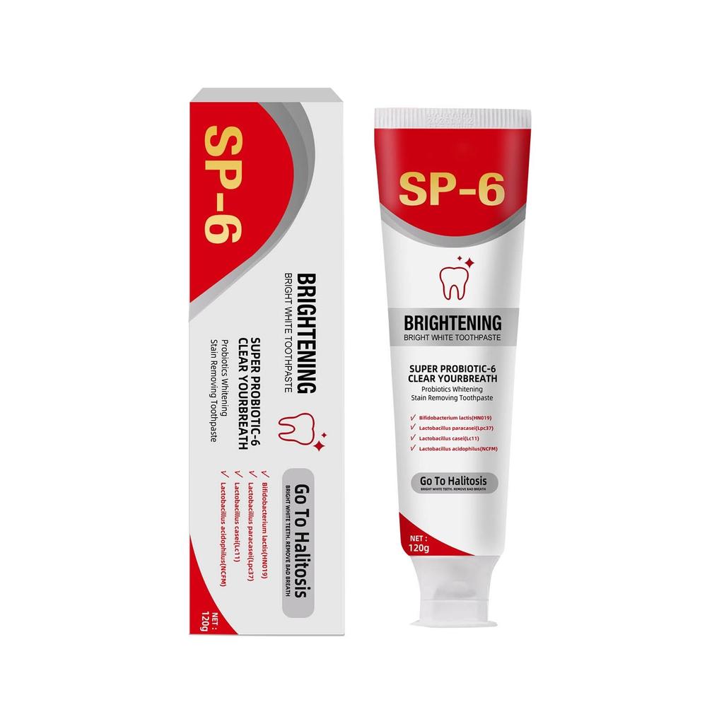 Sp 6 Ультра отбеливающая зубная паста Sp 6 Ультра отбеливающая зубная паста Sp - 6 Пробиотическая осветляющая зубная пастаГлубоко очищающая зубная паста