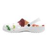 for Unisex Adults White Printed EVA Clogs Easy Clean Soft Slip On Garden Shoes Beach Pool Bathroom Home Beach Sandals Comfort Fit