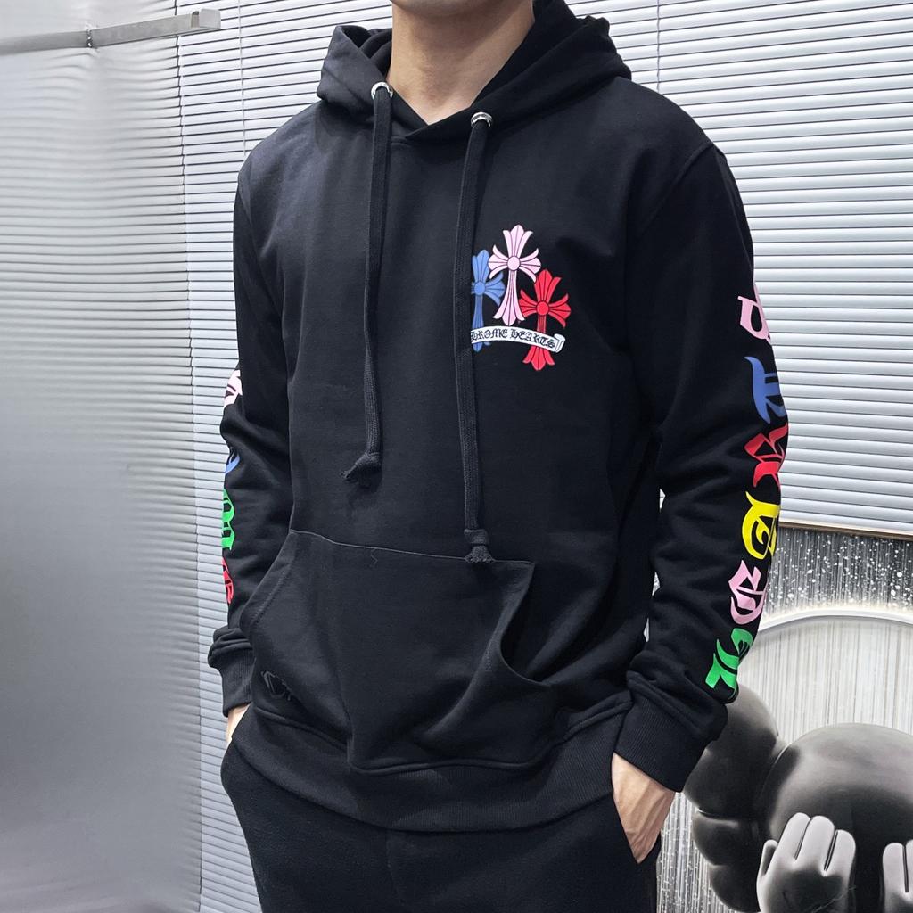 8318 CHROME HEARTS 2026 Новый Весенне-Осенний Большой Размер Тонкий Стиль Классический Стиль Худи с Капюшоном с Логотипом для Пар