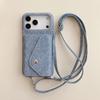 Чехол-кошелек на шнурке для iPhone 17 Air 16E 15 14 11 Pro Max 13 12 11 Mini X XS XR 8 Plus с держателем для карт Кожаный чехол