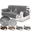 Waterproof Sofa Covers Anti-Slip Sofa Slipcovers with Side Pockets & Elastic Straps 1/2/3/4 Seater Sofa Protector for Dogs Cats