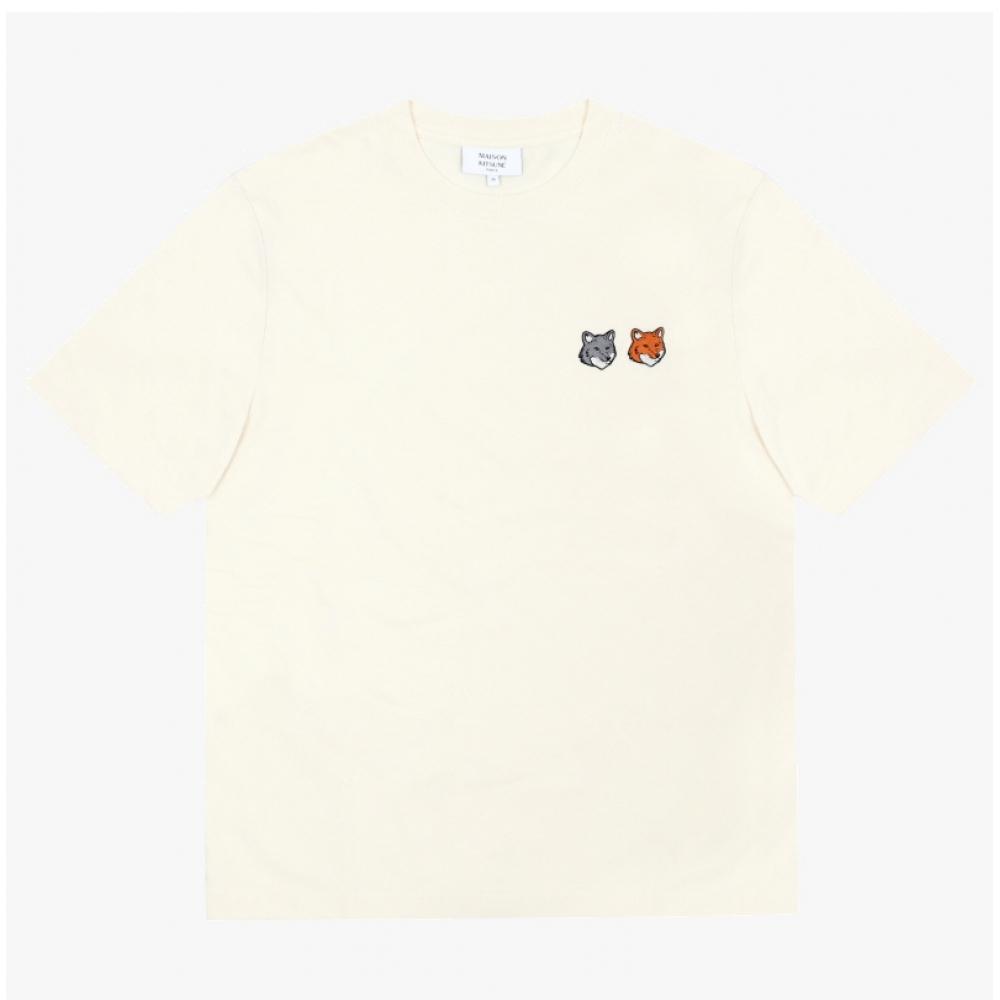 Maison KiTsune Мужская футболка с коротким рукавом Патч Две Лисы Om011cfkj7025 P702