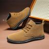 Winter Outdoor Men Casual Shoes Leather Ankle Boots No-slip High Top Male Work Shoes High Quanlity Square Head Men Chelsea Boots