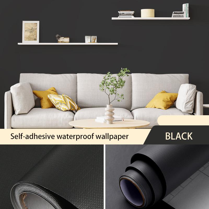 Macaron Solid Color Self-adhesive Wallpaper Stickers Bedroom Living Room Wardrobe Door Decoration Pasted Waterproof Refurbished Wallpaper