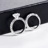 US Region 18K Gold-Plated Moissanite Stackable Ring with 2-Carat Synthetic Carbon Silicon Stone for Women