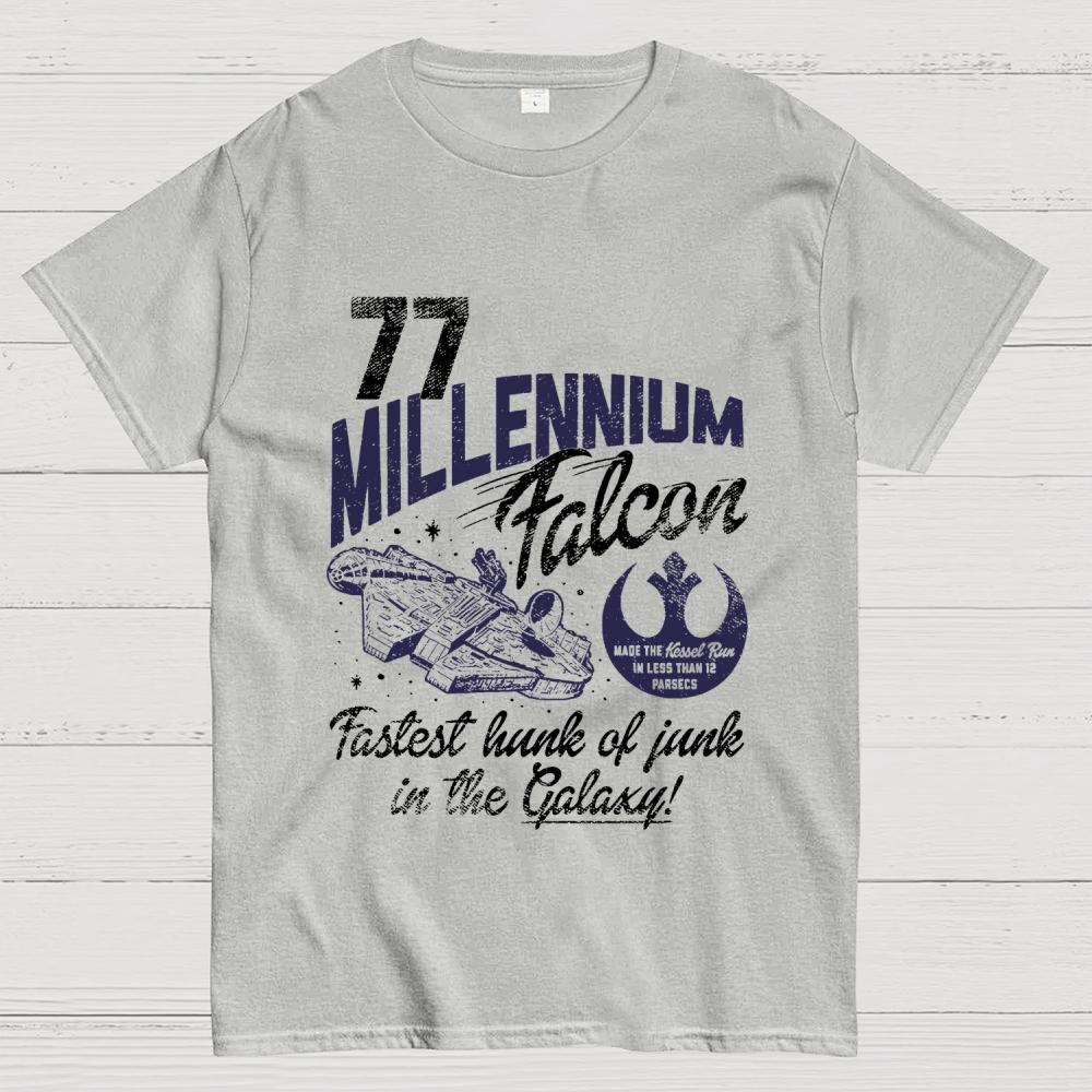 Star battle Millennium Falcon Fastest Junk 77 Unisex 100% Cotton Summer Casual Cool Loose T-Shirt