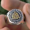 Мода Панк Мужские Золотой и Серебряный Цвет Викинг Нержавеющая Сталь Байкерские Кольца Викинги Треугольник Один Скандинавские Украшения Размер 7-14