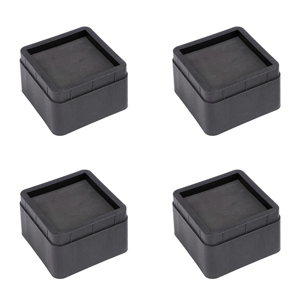 4 шт. прочные штабелируемые подставки для кроватей черные квадратные 2-дюймовые ножки мебели защитные напольные ножки