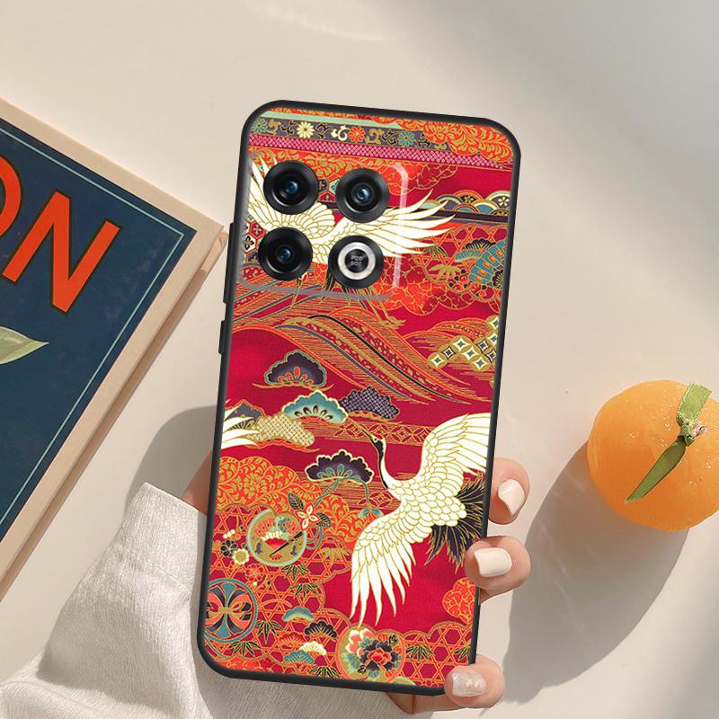 Japanese Cranes Art Case For OnePlus 13T 10T 10R 12R 13R 15 13 12 11 10 9 Pro Nord CE 5 2 3 4 Lite N20 N30 Cover