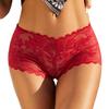 Women Panties Hollow Out Lace Mid Waist Soft Breathable Anti-septic Soilid Color Elastic See-through Lady Underpants Briefs Underwear