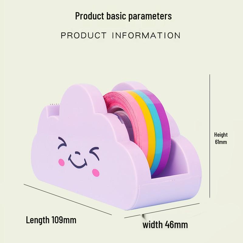 Rainbow Tape Cutter - Desktop Dispenser for Student Planners & Cartoon Packing Tape