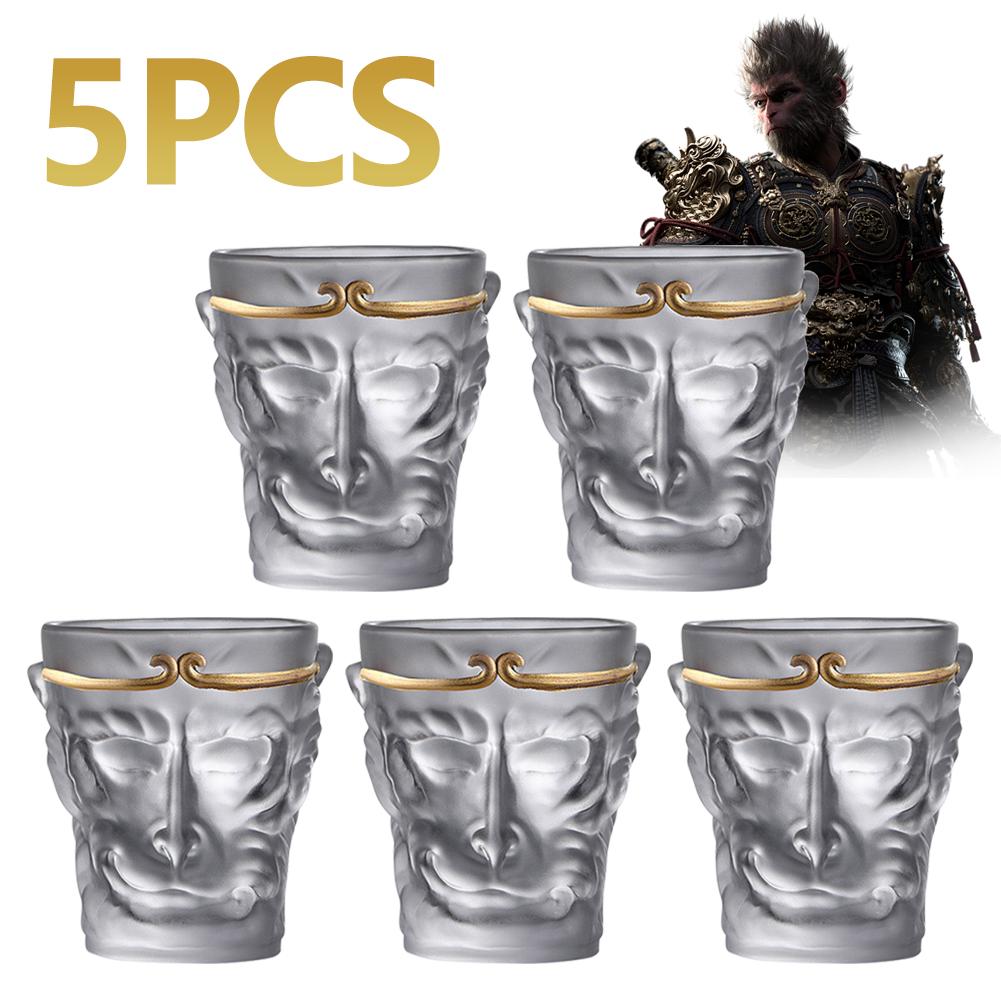 Стакан для виски Black Myth Wukong Monkey King, матовые прозрачные стаканы, стаканы, стеклянная посуда для коктейлей, джина, волдыря, бренди
