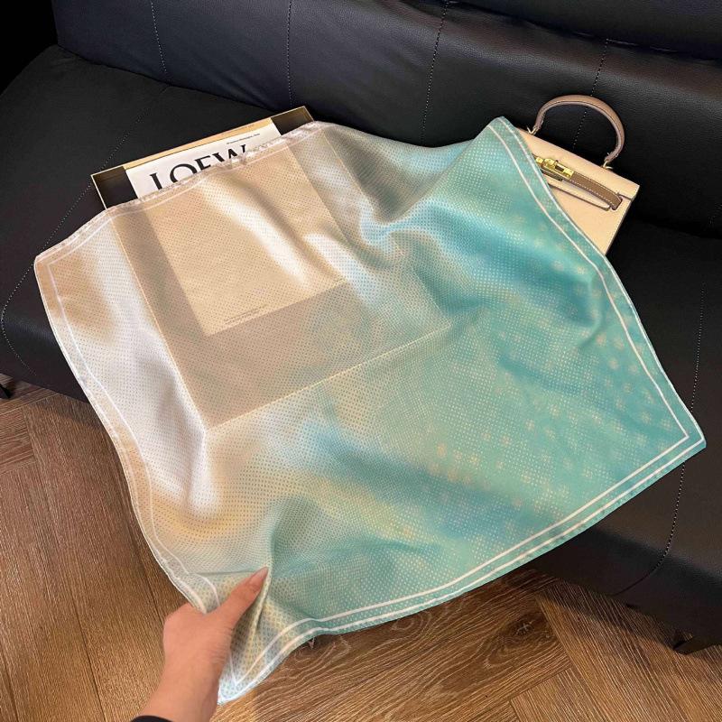 New Korean version of versatile printed decorative silk scarf, Chinese style temperament, elegant streamer, hair tie, bag, small scarf