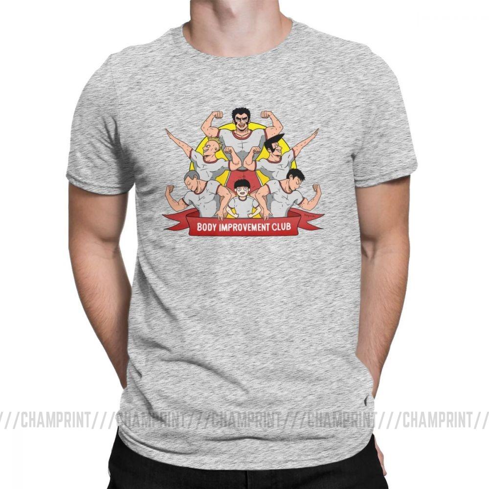 Men S T Shirt Mob Psycho 100 Body Improvement Club Humor 100 Cotton Tees Short Sleeve