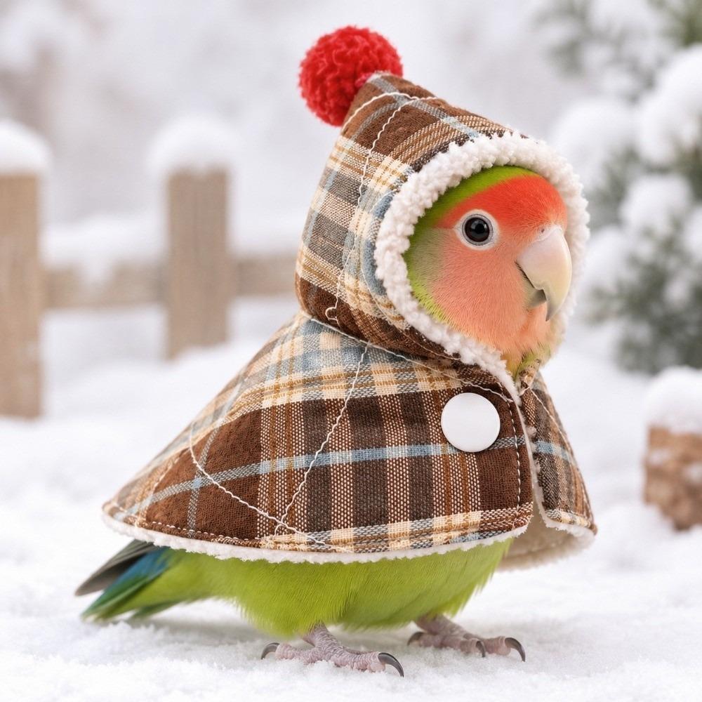 Thickened Winter Parrot Cloak Warm Parrot Cape Cloak Washable Cockatiel Outing Coat New Year
