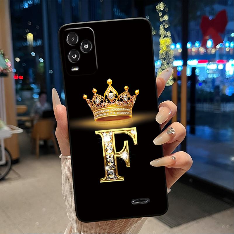 Crown Initial Letter Black Case For BLU View 5 Pro Protective Soft Silicone Shockproof Casing For BLU View 5 Pro Back Cover