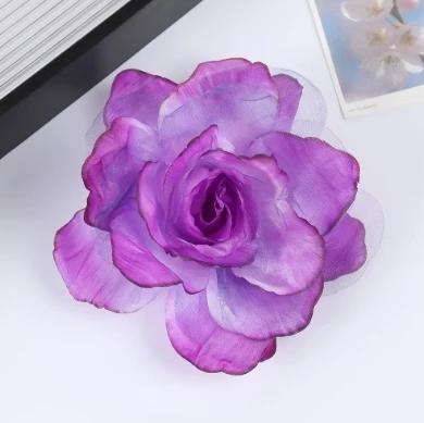 Elegant French Romantic Rose Flower Hair Clip Women Large Shark Clip Hair Claw Ponytail Barrettes Girl Hair Accessories Headwear