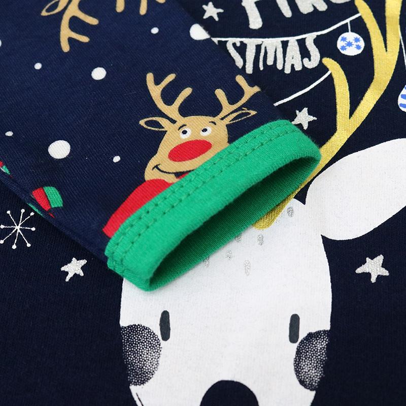Комплект хлопковой одежды для новорожденных мальчиков и девочек, комбинезон, брюки, 2 шт./компл., спортивная одежда, комбинезон на кнопках, теплая рождественская одежда из двух предметов