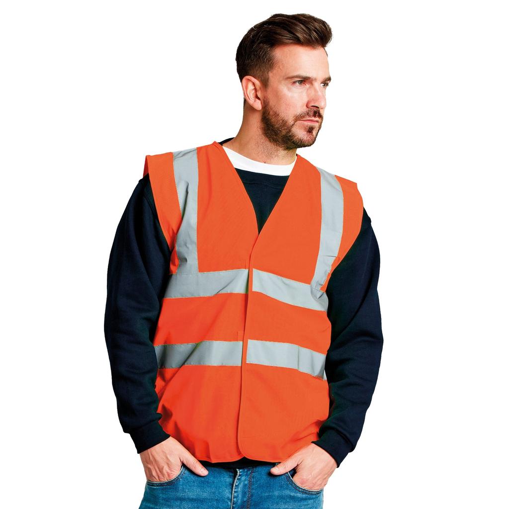Ultimate Clothing Collection Унисекс, 4-полосный жилет Hi-Vis для взрослых