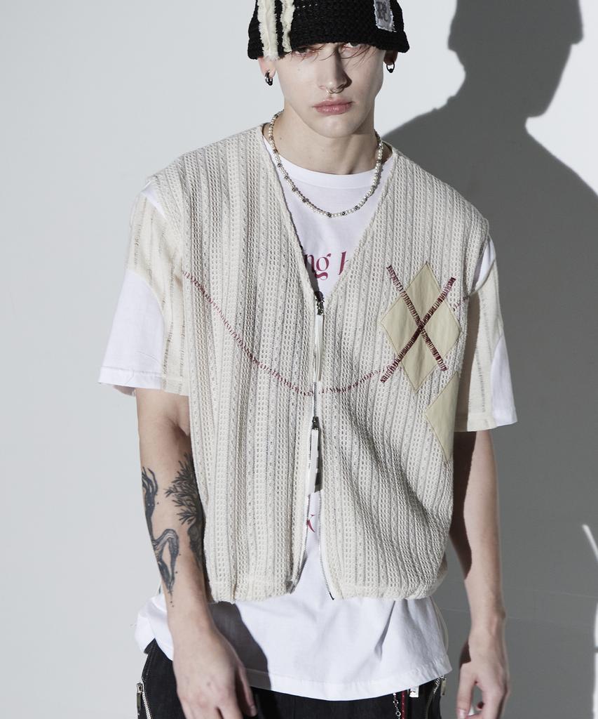 Жилет на молнии Rssc Argyle & Stitch Knit - Iv