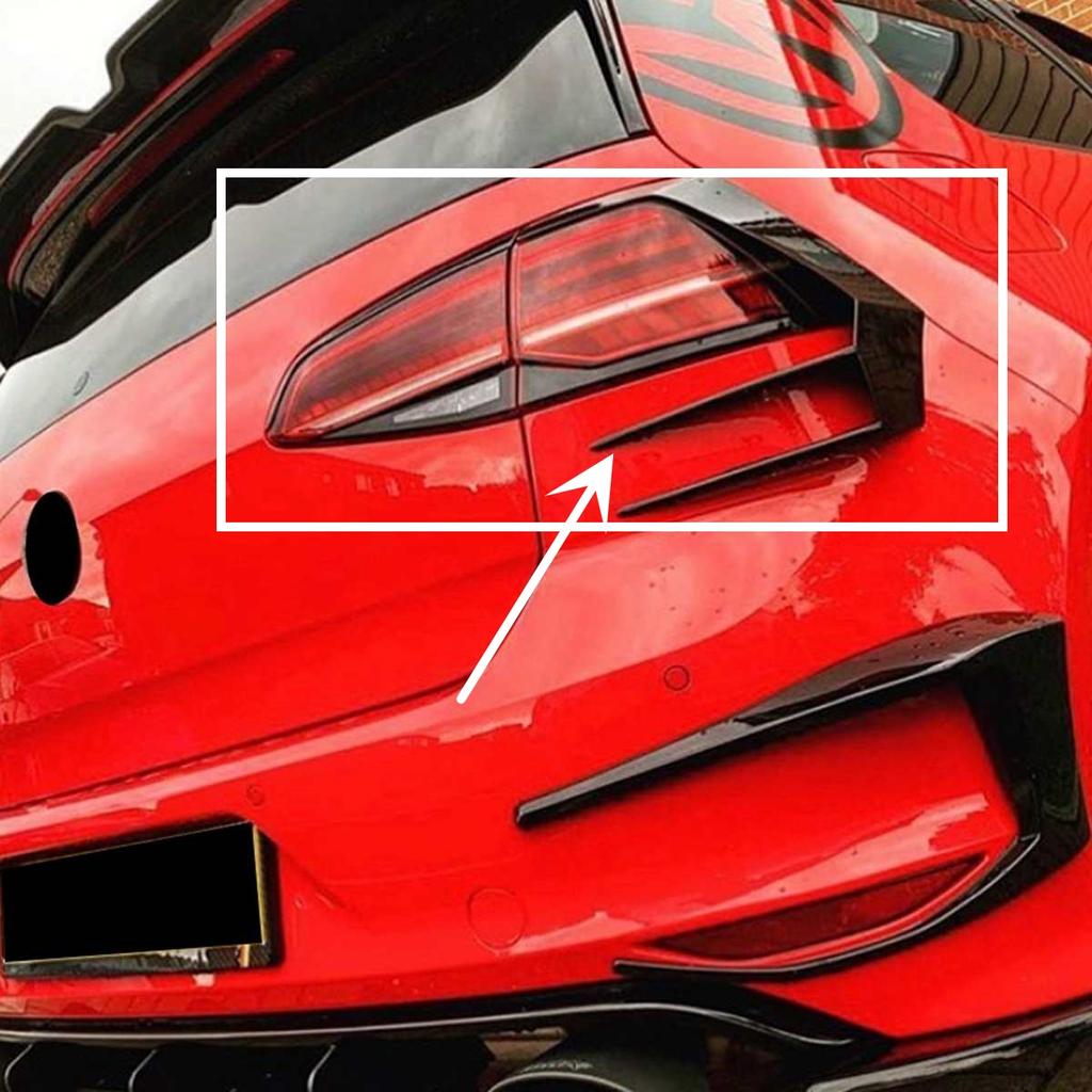 Car Rear Bumper Splitter Canard For VW Golf 7 MK7 MK7.5 GTI R GTD 2013-2020 Rear Tail Lamp Light Cover Trim