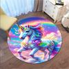 Rainbow Unicorn Fantasy Sky Round Rug Home Soft Decorative Anti Slip Yoga Table And Chair Mat Carpet Outdoor Floor Mat Carpet S4