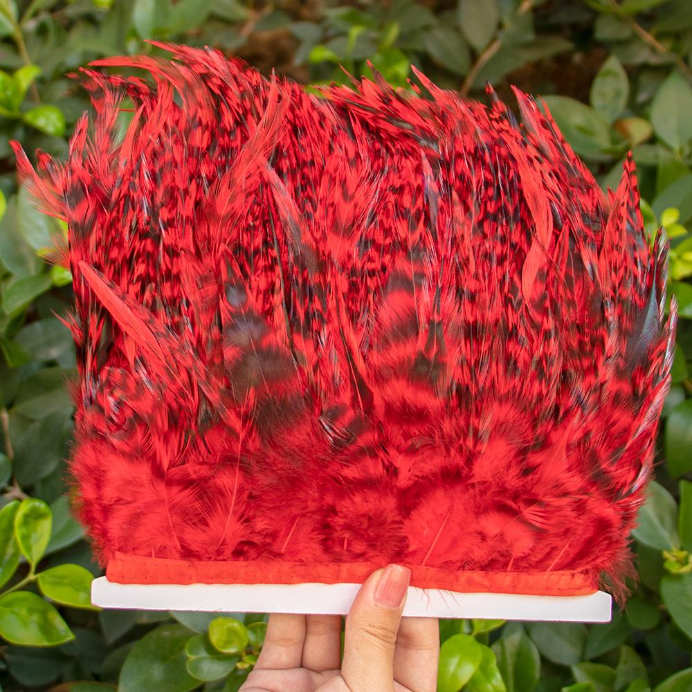 Перья1Метр Окрашенные Петушиные Куриные Перья Отделка 4-6 дюймов Натуральные Перья Фазана для Бахромы Ленты Рукоделия DIY Шитья Одежды Платья Декор