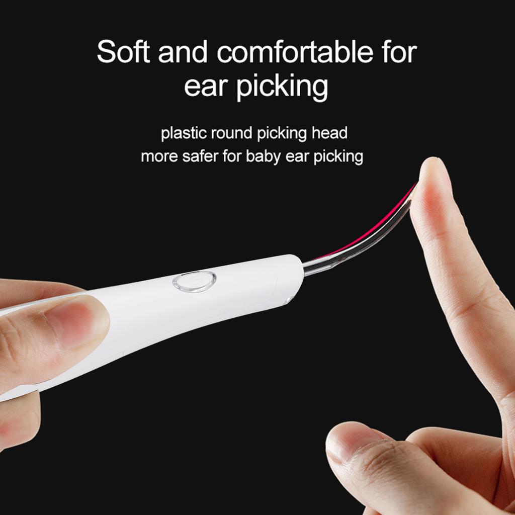 Portable Ear Cleaner with LED Light Illuminating Ear Wax Remover Ear Cleaning Tool Earpicks with 4 Replaceable Tips for