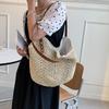 Женская сумка через плечо из ротанга, высокое качество, тканые пляжные сумки ручной работы, женские соломенные сумки большой вместительности