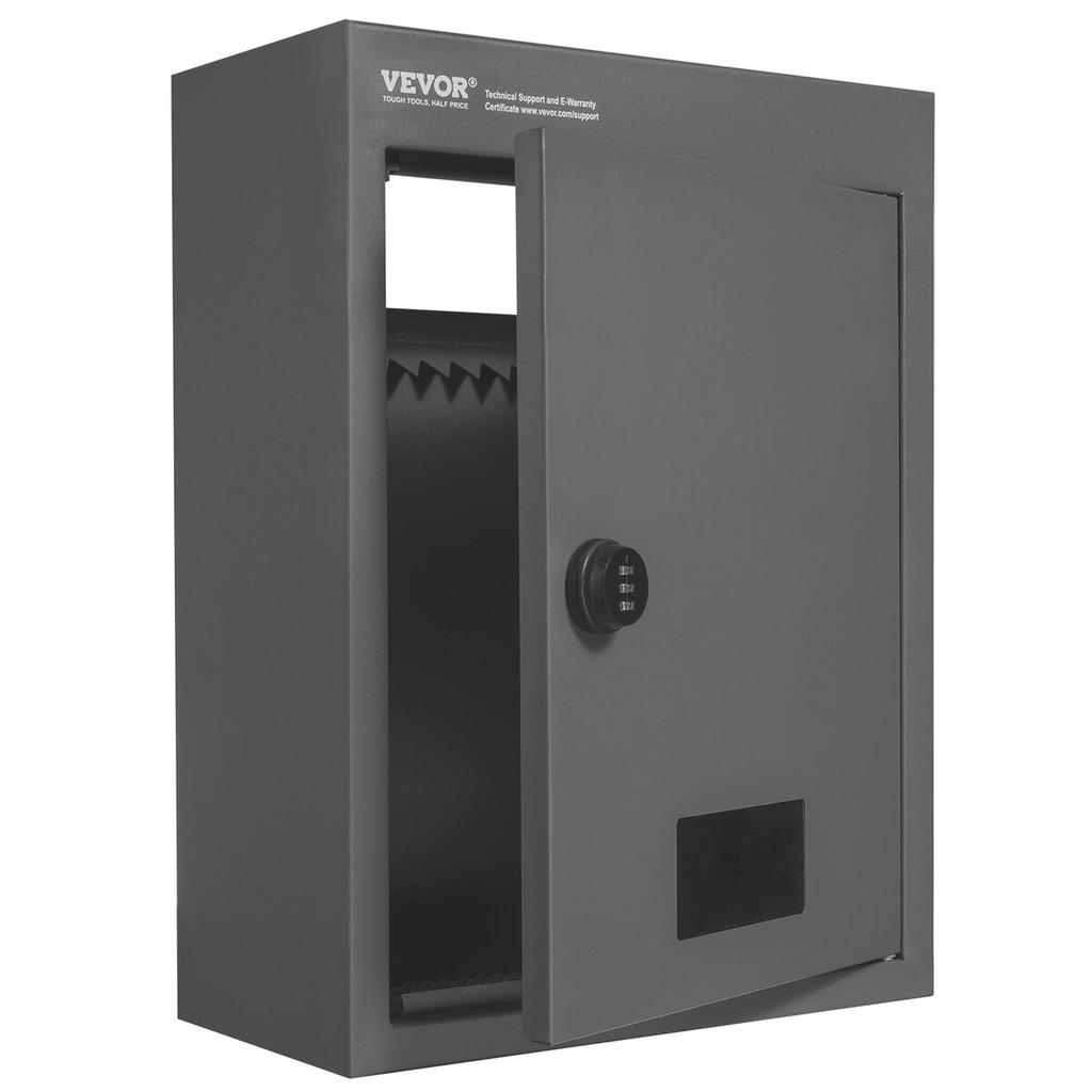 Through The Wall Drop Box 12.5x6.3x16.9" Mailbox with Code Lock Dark Gray