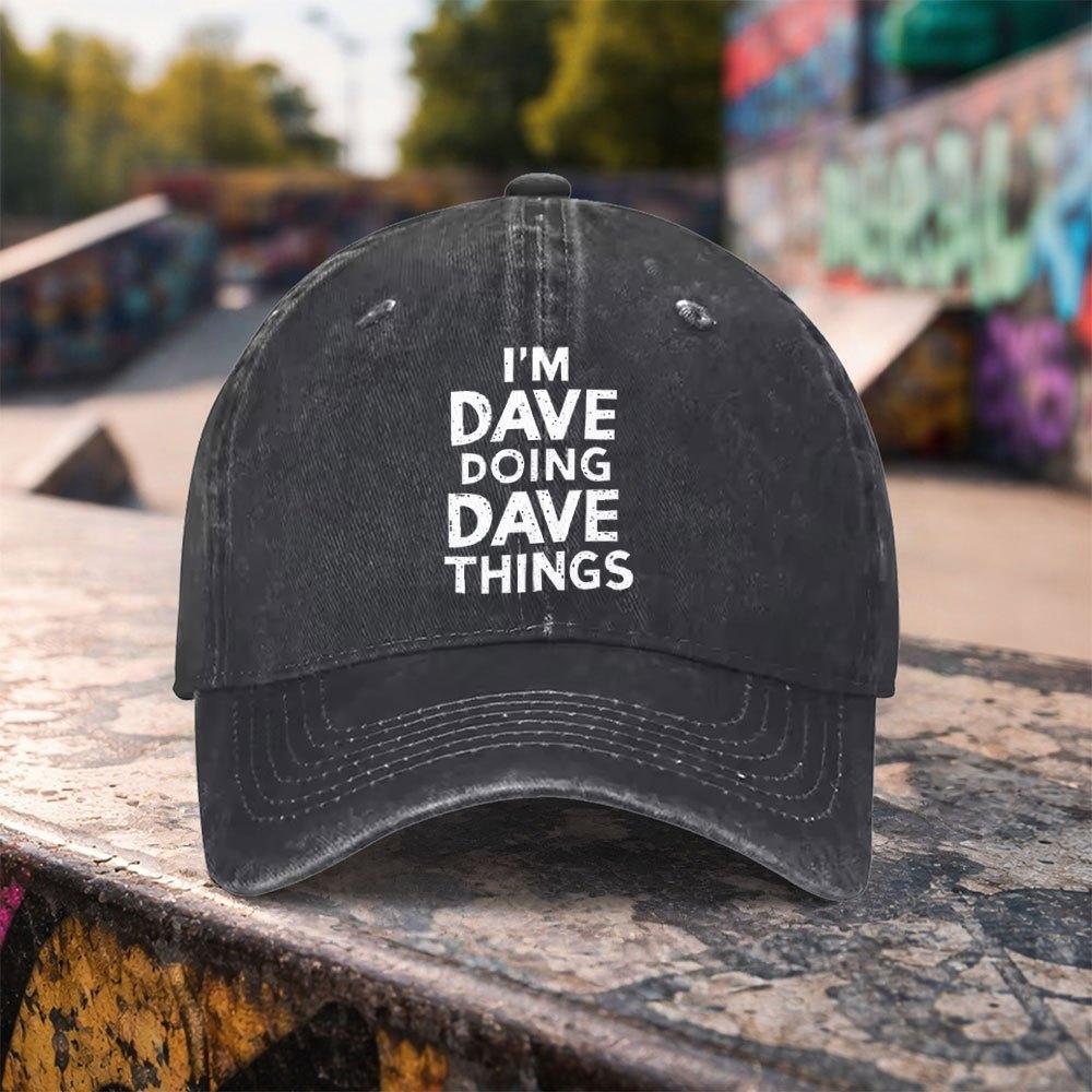 Im Dave Washed Duckbill Cap Adjustable Unisex Baseball Hat for Unisex Women Lightweight Machine Washable