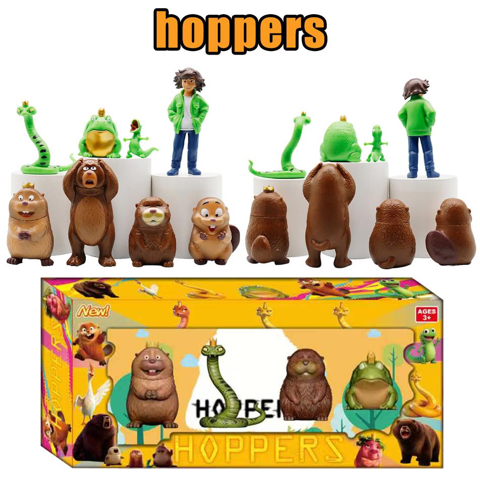 4/8Pcs Hoppers Beaver Transformation Plan Mabel Anime Cartoon Figure Creative Statue Model Ornament Surprise Gift