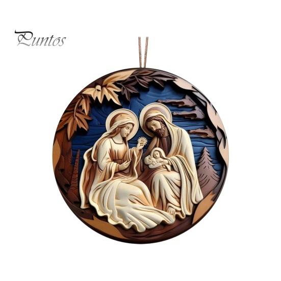Nativity Scene Ornaments Acrylic Flat Hanging Pendant Keepsake The Birth of Jesus Decor for Christmas Tree Party Car Wall Door