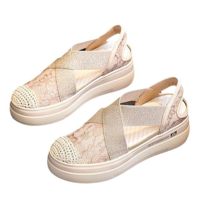 Женские сандалии на танкетке, женские осенние модные модные повседневные сандалии на толстой подошве, обувь