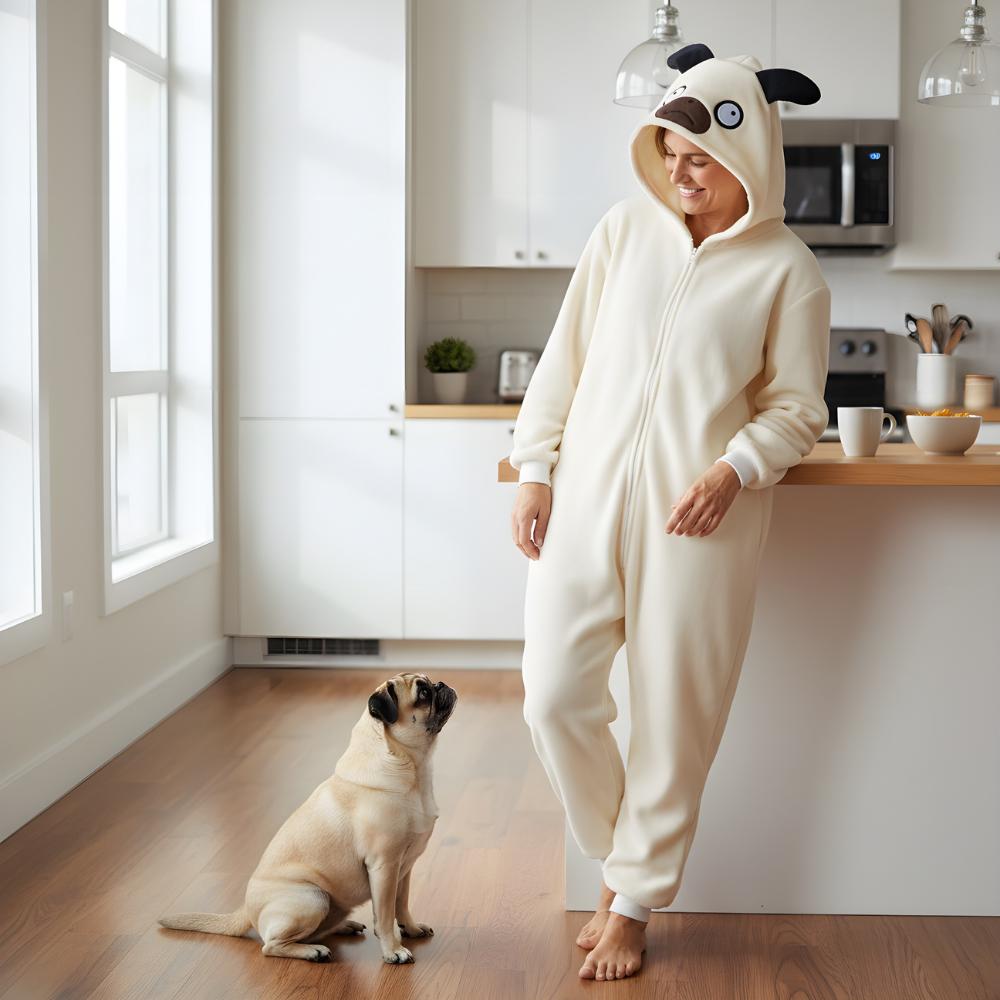 Piżama Onesie Kigurumi Kostium Przebranie Mops S: 145 - 155Cm