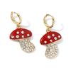 Trendy Alloy Mushroom Earrings For Women European Style Drop Oil Metal Ear Accessories