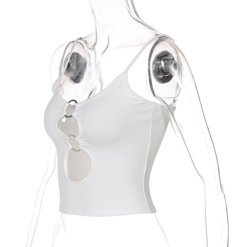 Однотонный повседневный топ на бретельках без рукавов, женский сексуальный укороченный топ с открытой спиной, футболки, модный топ для фитнеса