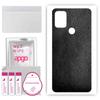 apgo Protective Skin Sticker for the Back Compatible with Umidigi Power 3, Wrap Film, Foil, Vinyl - Pattern Black Leather