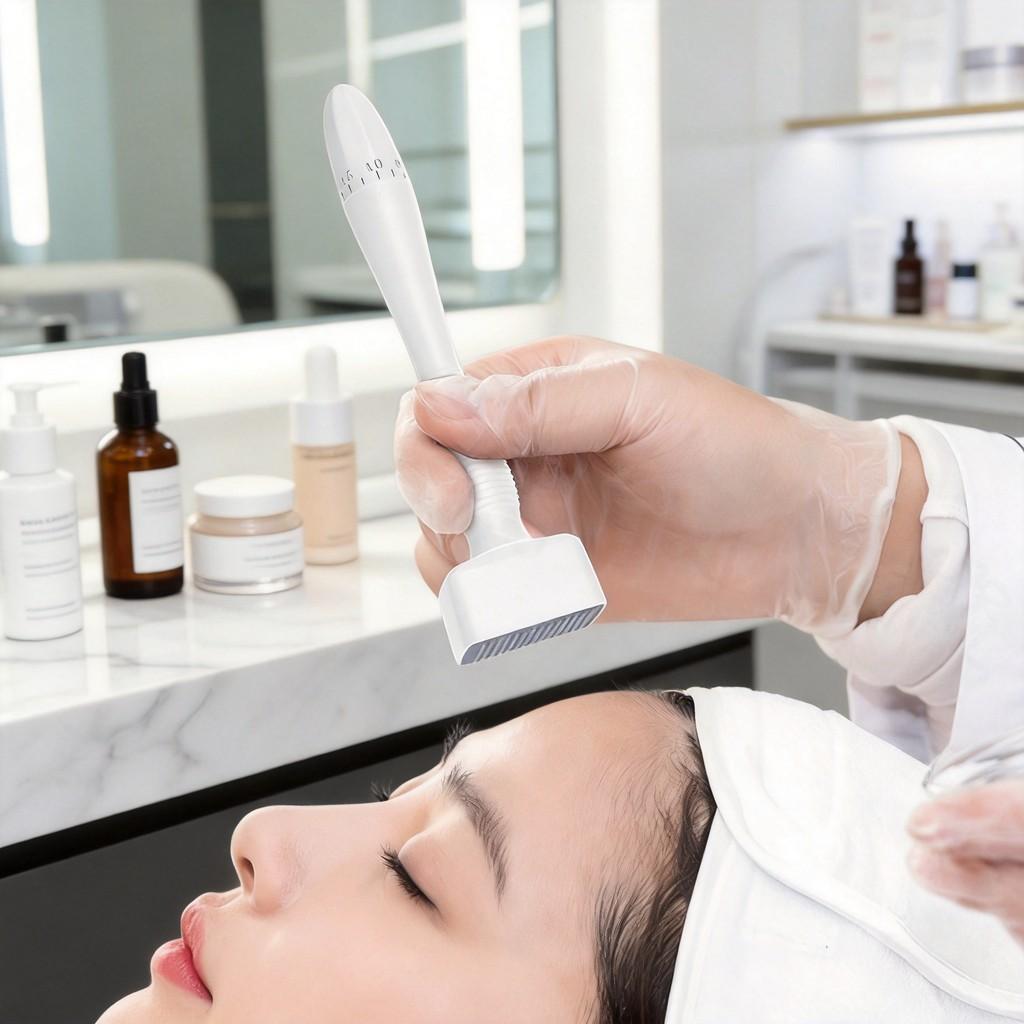Adjustable Micro Needle Skin Care Pen With Stamp Head For Home Spa And Rejuvenation