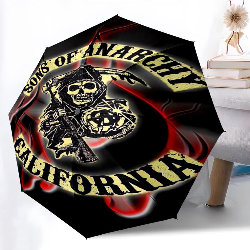 Sons Anarchy: Brotherhood Rebellion Folding umbrella travel Suitable for all seasons Sun umbrella Gift Three folds